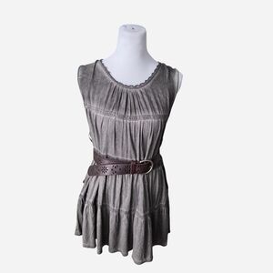 Knox Rose Gray Sleeveless Mini Dress with Belt